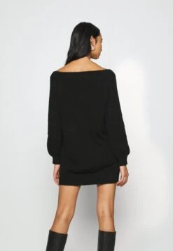 Even&Odd SCHULTERFREI MINI STRICKKLEID - Strickkleid - Black -Even&Odd 39fdbef1f9894bc9b4fba3f15fd1beeb