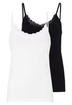 TRIM CAMI 2 PACK - Top - White/black -Even&Odd 3c664b11c1114436bd8bdd1e6a61a72f 1