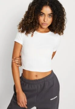 Even&Odd 3 PACK - T-Shirt Basic - White/black/olive -Even&Odd 4c7a60a7db1645df82a82d97cc406341