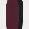 Even&Odd 2 PACK - Bleistiftrock - Black/bordeaux