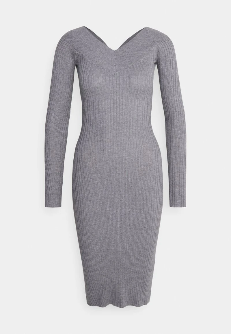 Even&Odd V AUSSCHNITT RIPP MINI STRICKKLEID - Etuikleid - Mottled Grey 5 Even&Odd V AUSSCHNITT RIPP MINI STRICKKLEID - Etuikleid - Mottled Grey – Bild 5