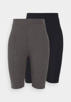 Even&Odd 2 PACK - Shorts - Black/mottled Dark Grey -Even&Odd f6ed392d76af4476be7d9595f2c27ef9